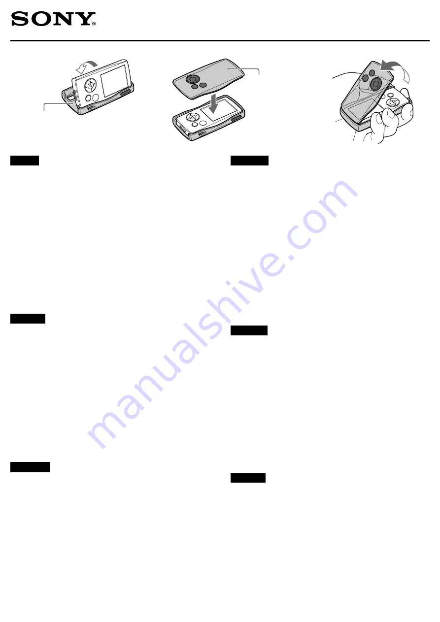 Sony CKH-NWA800 Quick Manual Download Page 1