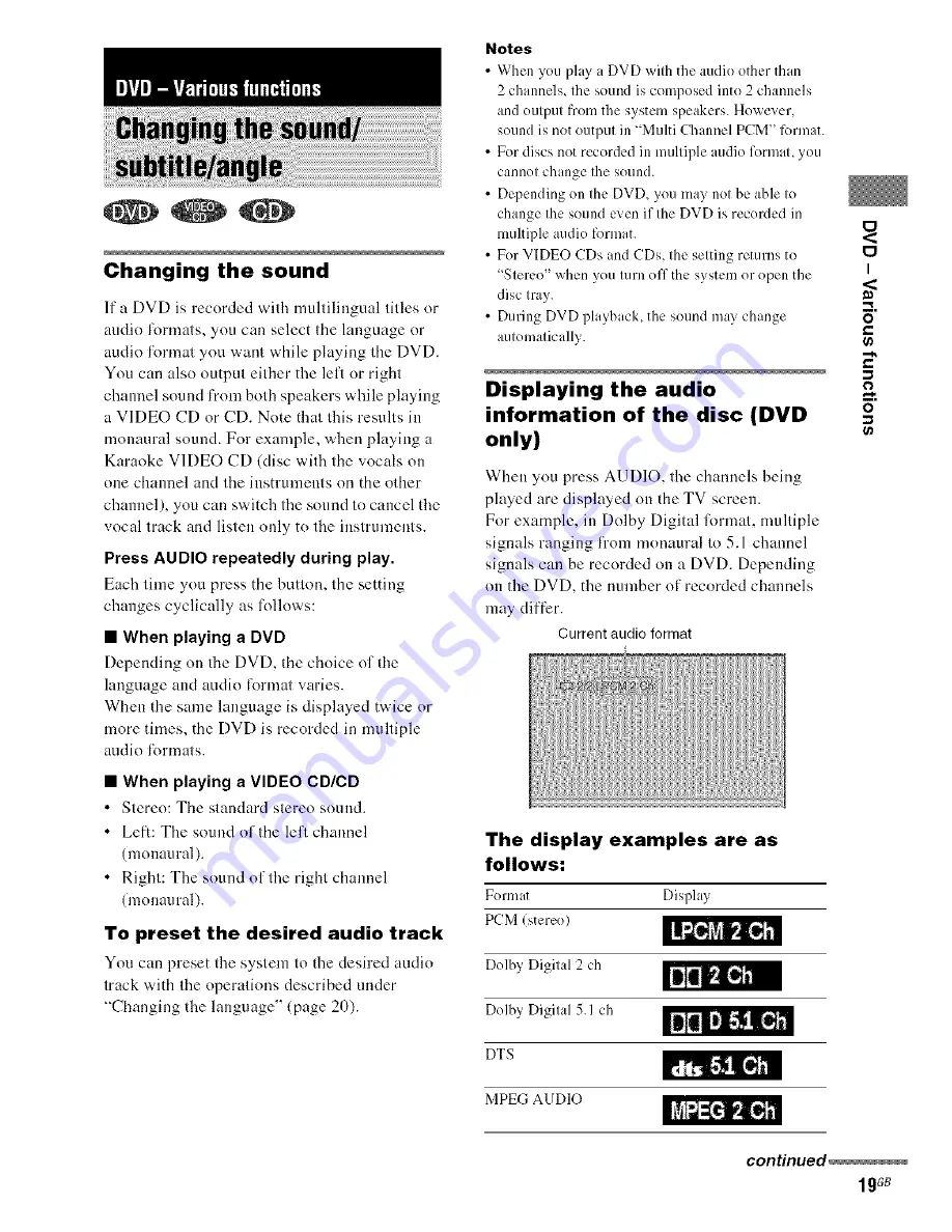 Sony CMT-DV2D - Micro Hi Fi Component System Operating Instructions Manual Download Page 19