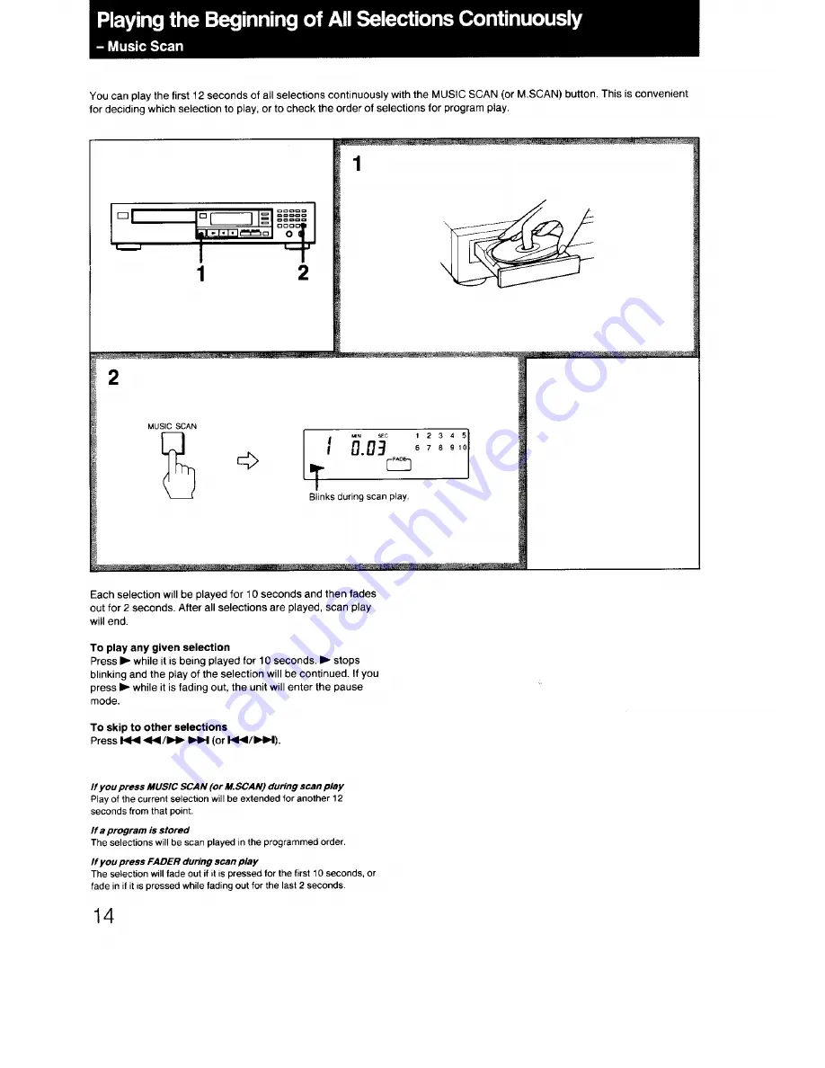 Sony Compact disc player Operating Instructions Manual Download Page 14