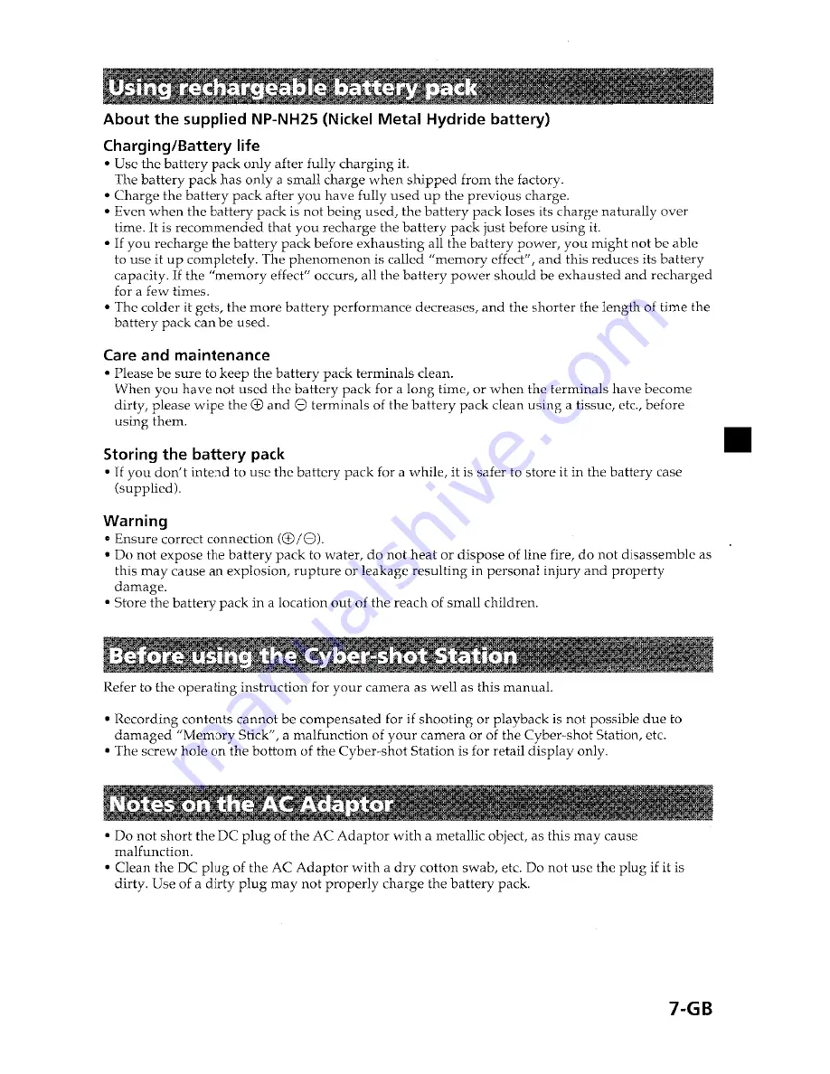 Sony CSS-SA Operating Instructions Manual Download Page 7