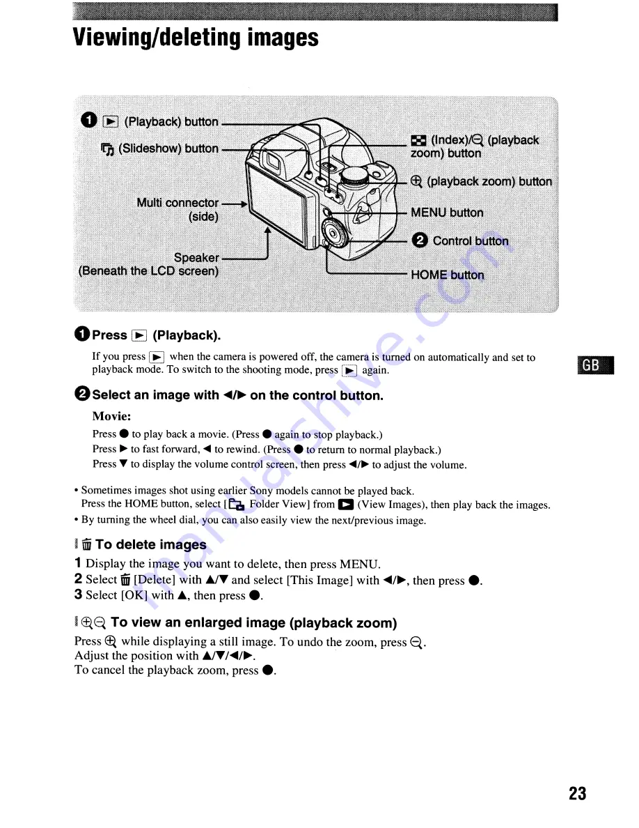 Sony Cyber-shot DSC-H50 Instruction Manual Download Page 23