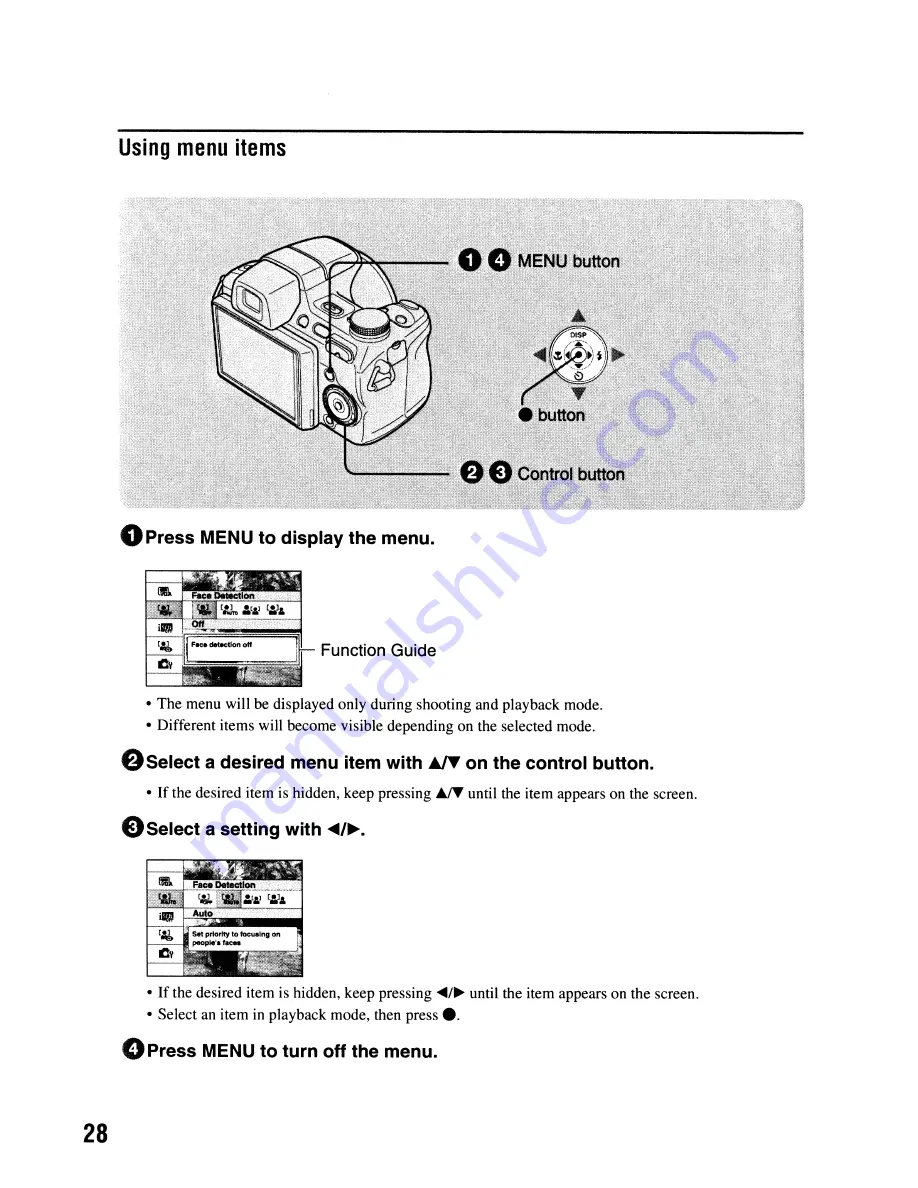 Sony Cyber-shot DSC-H50 Instruction Manual Download Page 28