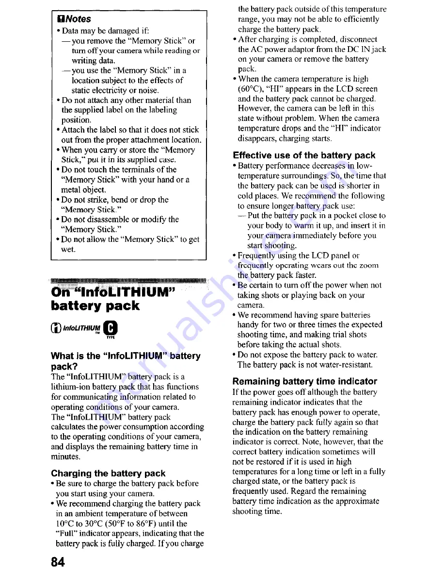 Sony Cyber-shot DSC-P5 Operating Instructions Manual Download Page 84