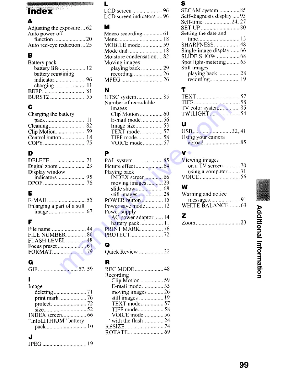 Sony Cyber-shot DSC-P5 Operating Instructions Manual Download Page 99