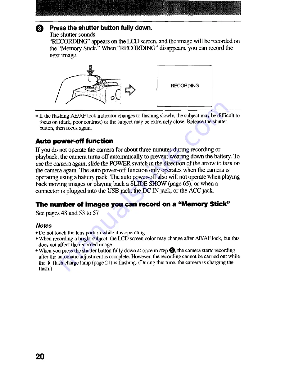 Sony Cyber-shot DSC-S75 Operating Instructions Manual Download Page 20