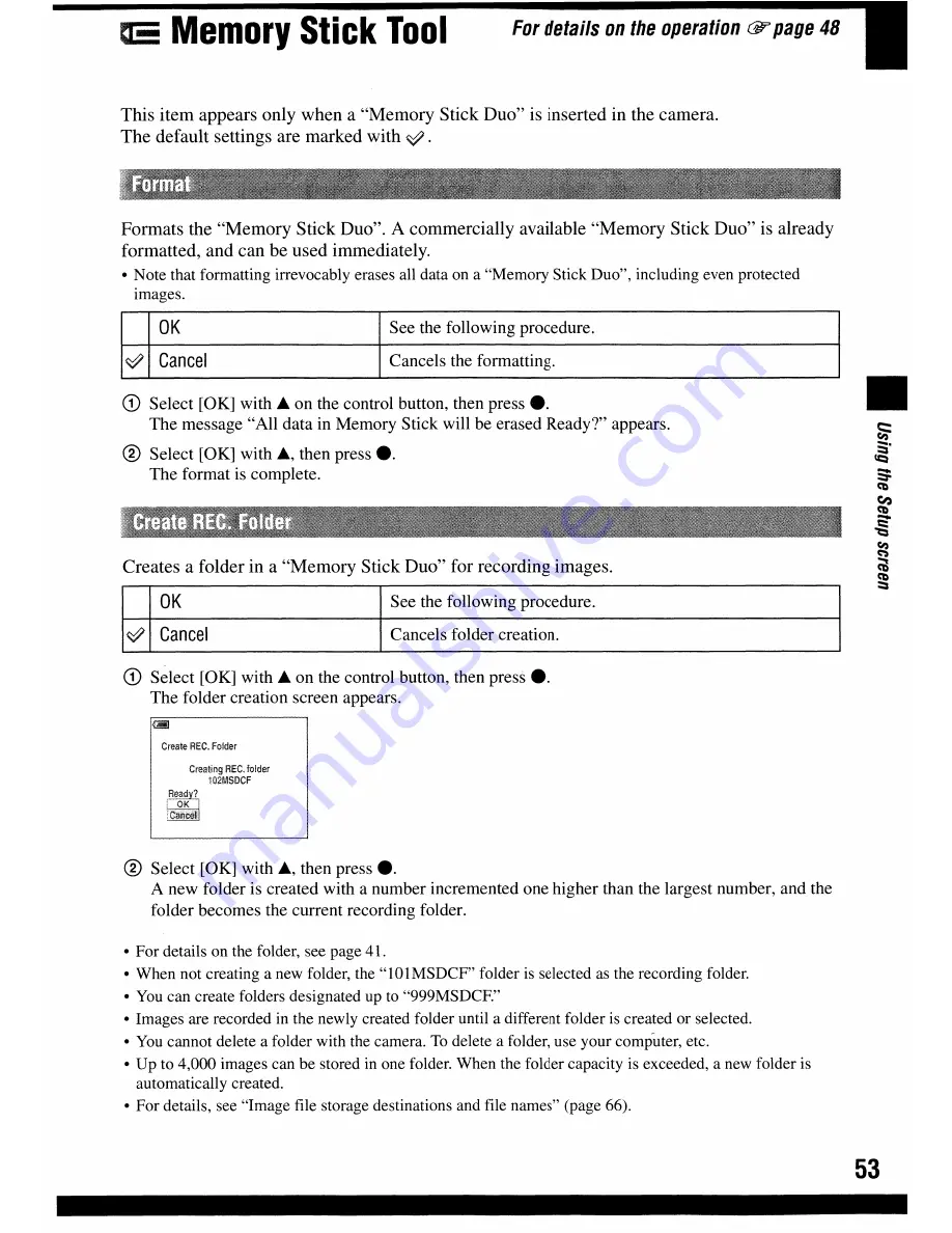 Sony Cyber-shot DSC-W100 User Manual Download Page 53