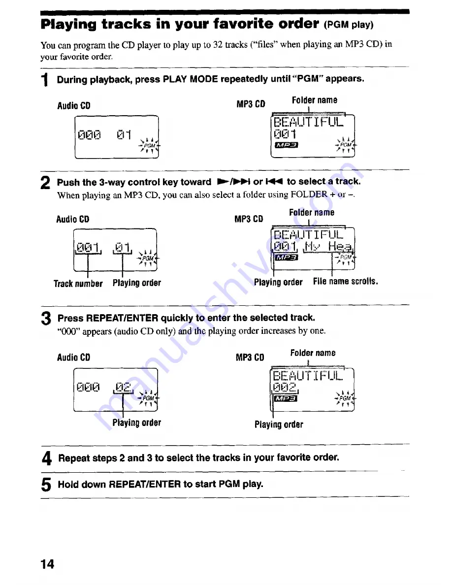 Sony D-CS901 - Portable Cd Player Operating Instructions Manual Download Page 14