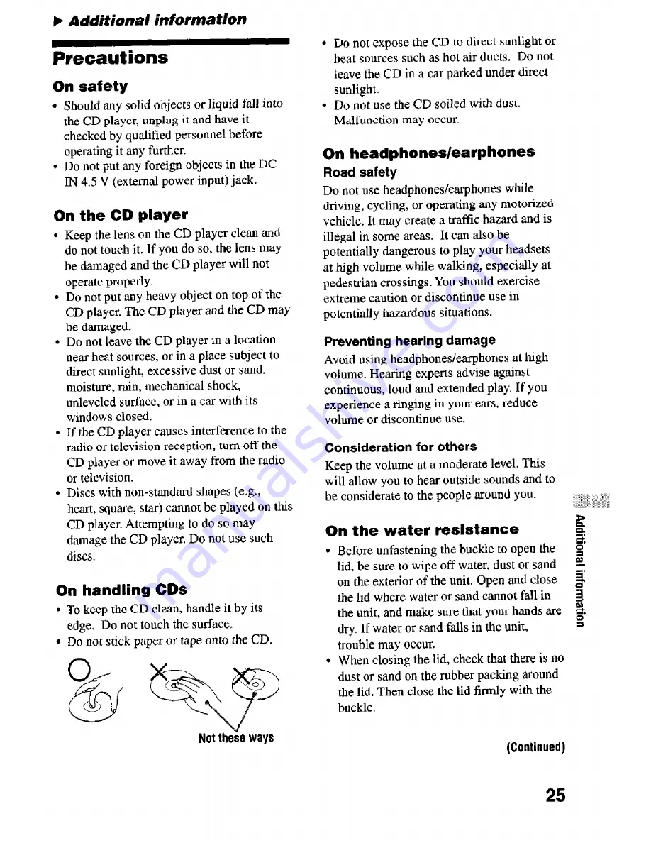 Sony D-CS901 - Portable Cd Player Operating Instructions Manual Download Page 25