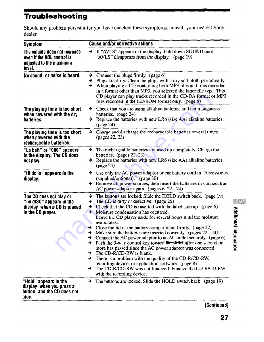 Sony D-CS901 - Portable Cd Player Operating Instructions Manual Download Page 27