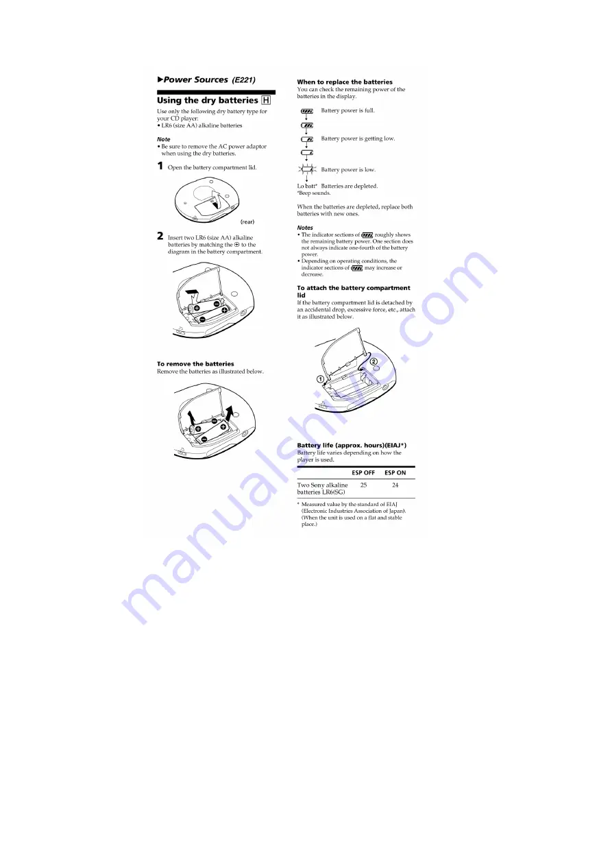 Sony D-E223 Service Manual Download Page 6