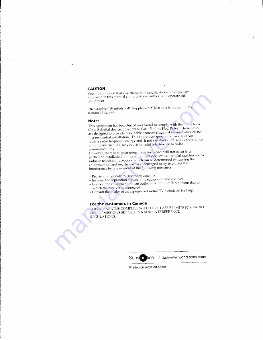 Sony DC-VQ800 Operating Instructions Manual Download Page 3