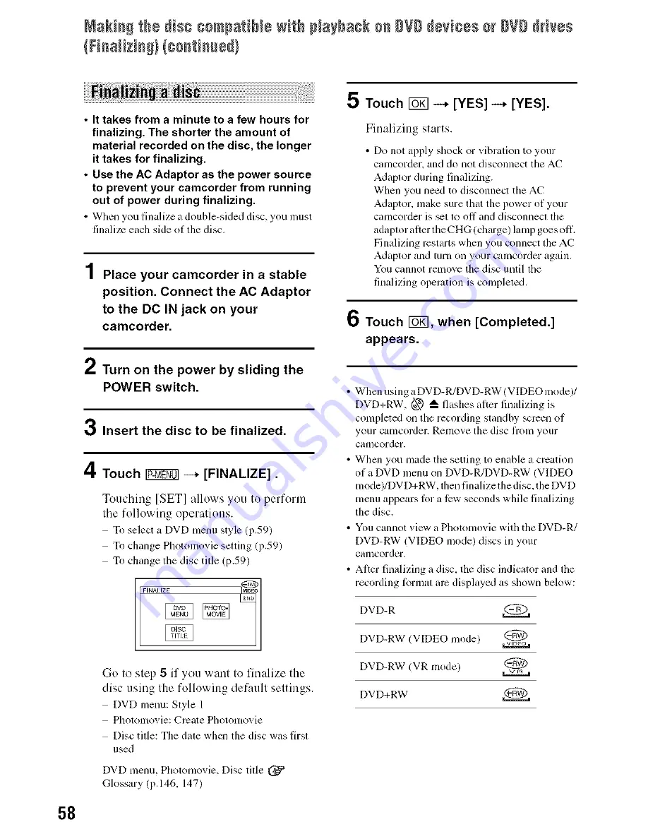 Sony DCR-DVD105 Nero Express 6 Operating Manual Download Page 58