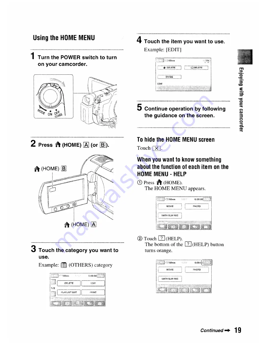 Sony DCR-DVD506 Скачать руководство пользователя страница 19