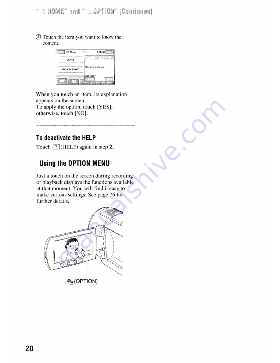 Sony DCR-DVD506 Operating Manual Download Page 20