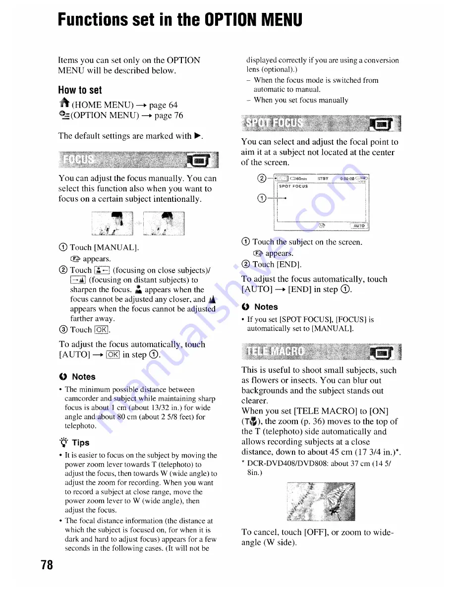 Sony DCR-DVD506 Operating Manual Download Page 78