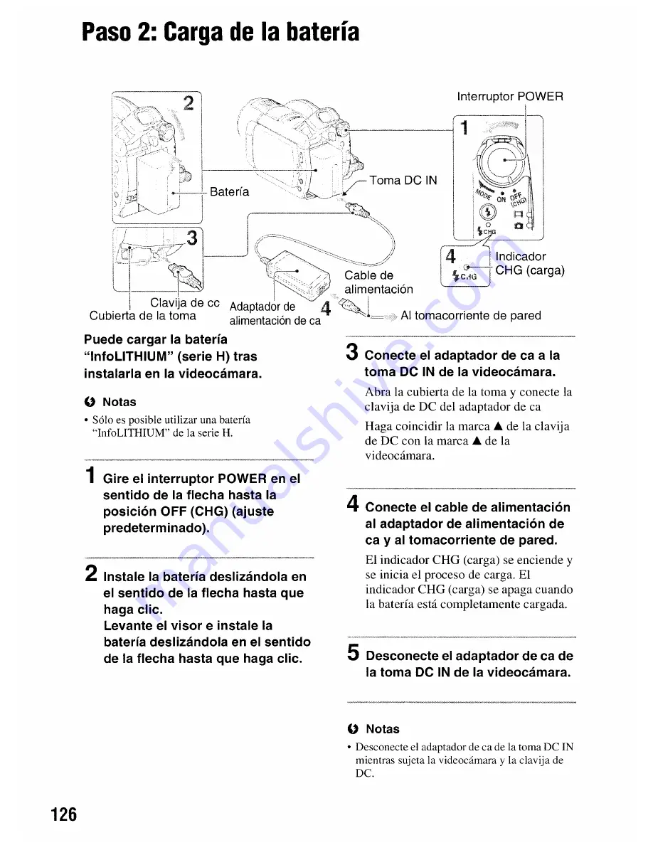 Sony DCR-DVD506 Operating Manual Download Page 126