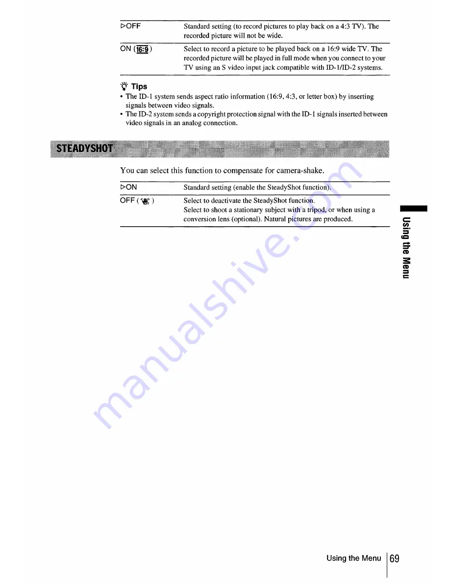 Sony dcr-hc30: DCR-HC40 Operation Manual Download Page 69