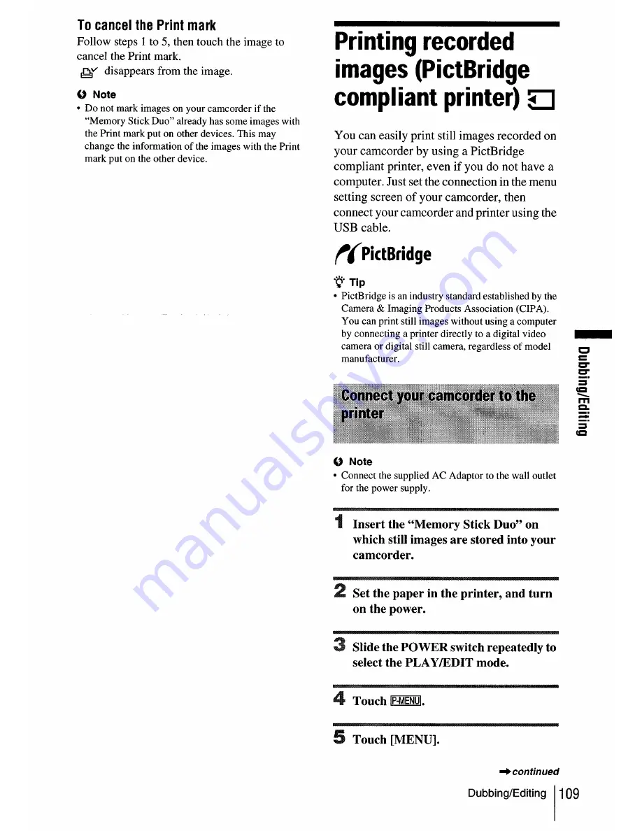 Sony dcr-hc30: DCR-HC40 Operation Manual Download Page 109