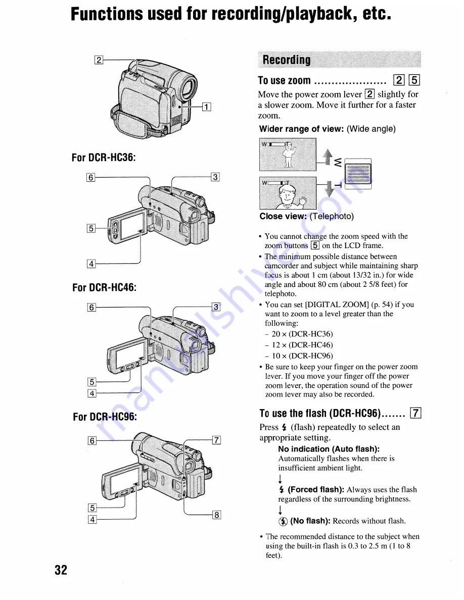 Sony DCR-HC36 - MiniDV Digital Handycam Camcorder Скачать руководство пользователя страница 32