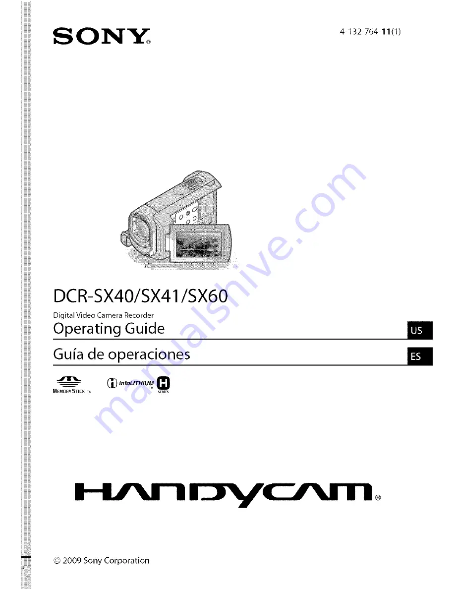 Sony DCR-SX40 Operating Manual Download Page 1