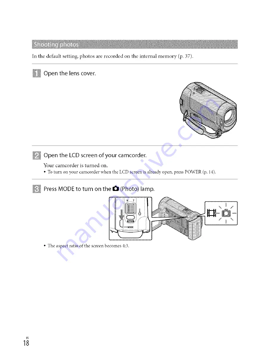 Sony DCR-SX40 Operating Manual Download Page 18