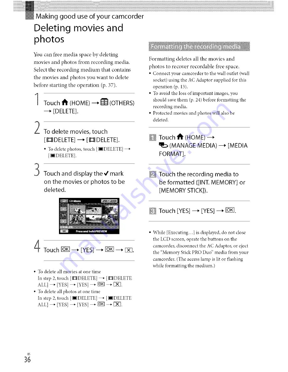 Sony DCR-SX40 Operating Manual Download Page 36