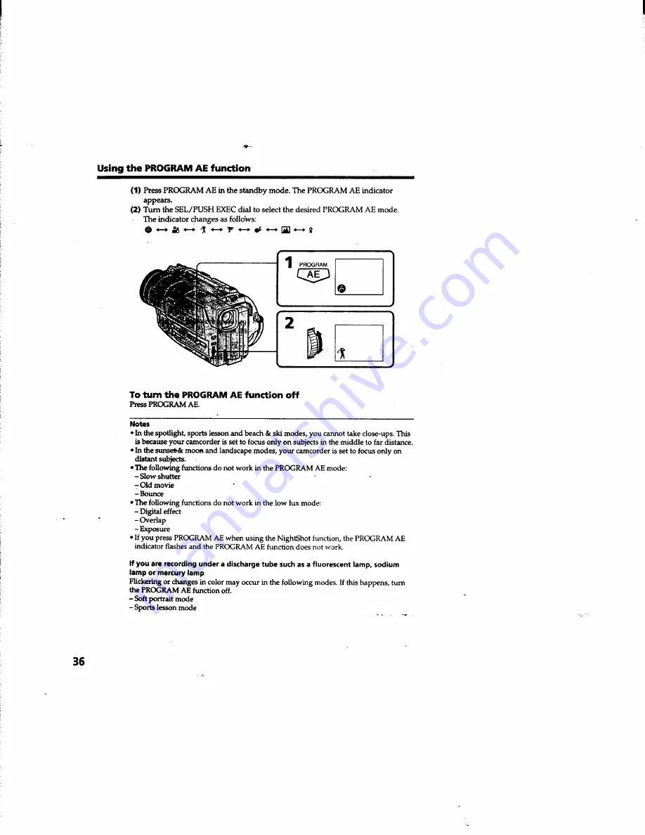 Sony DCR-TR7000 Operating Instructions Manual Download Page 36