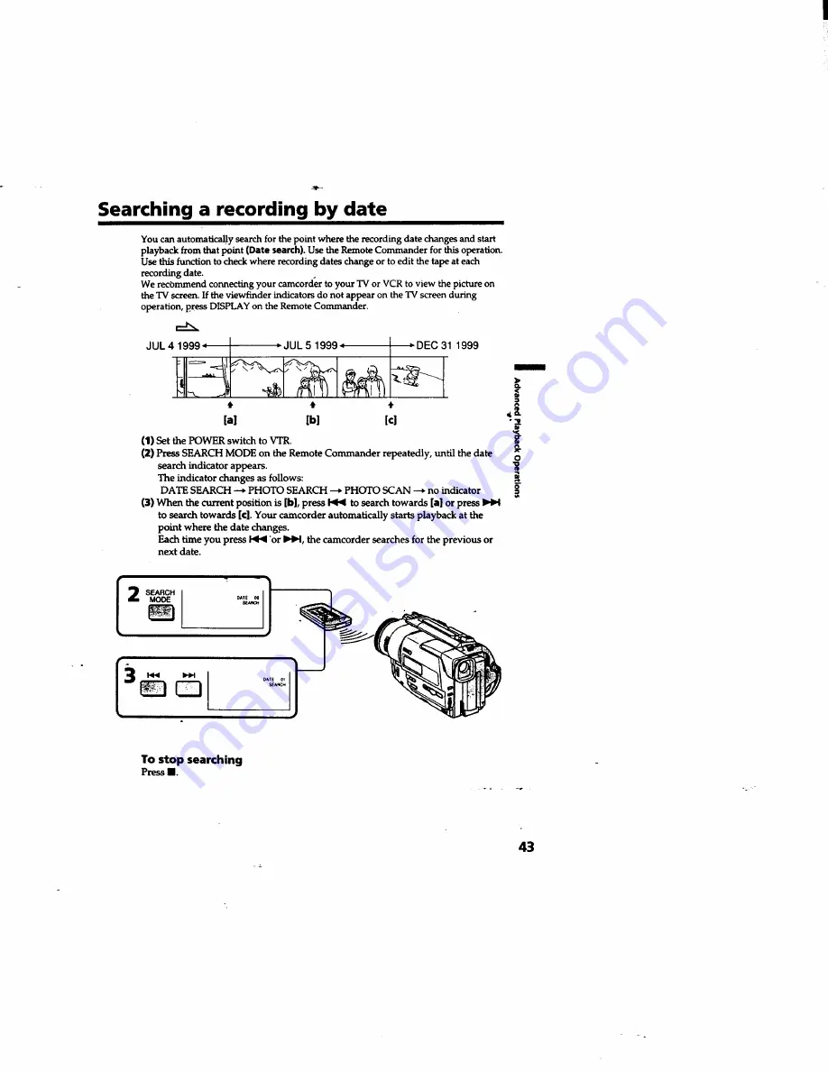 Sony DCR-TR7000 Operating Instructions Manual Download Page 43