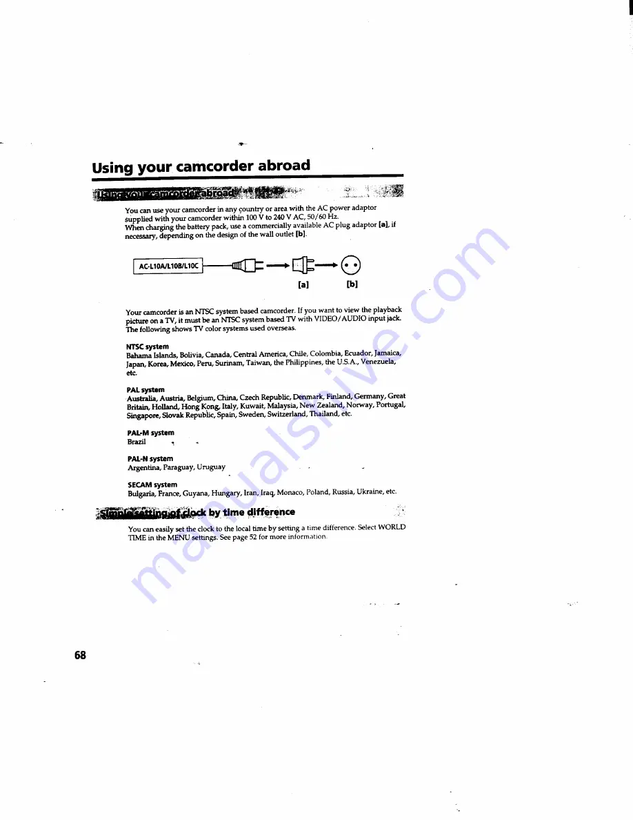 Sony DCR-TR7000 Operating Instructions Manual Download Page 68