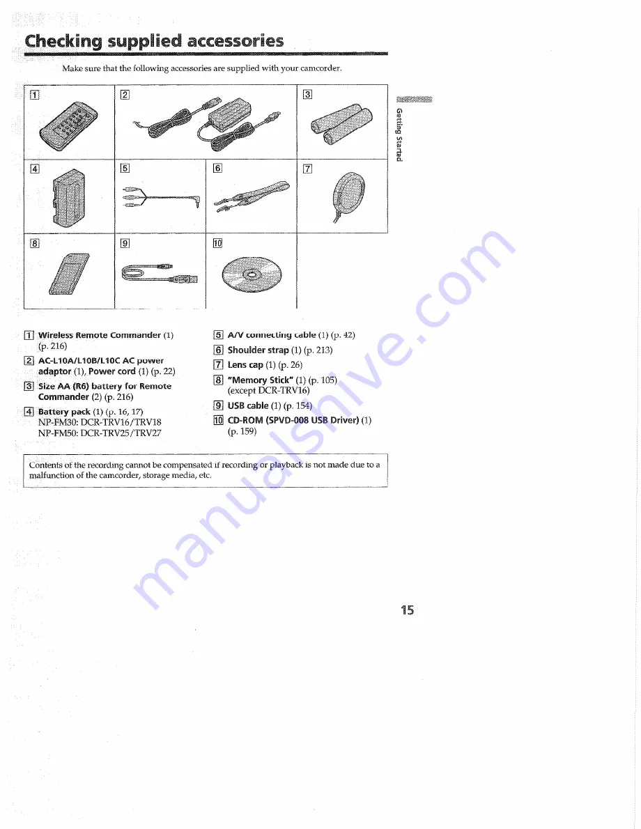 Sony DCR-TRV16, DCR-TRV18, DCR-TRV25, DCR-TRV27 Скачать руководство пользователя страница 15