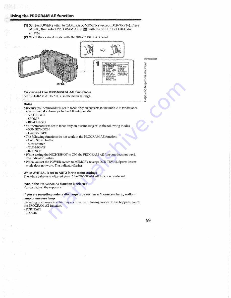 Sony DCR-TRV16, DCR-TRV18, DCR-TRV25, DCR-TRV27 Operating Instructions Manual Download Page 59