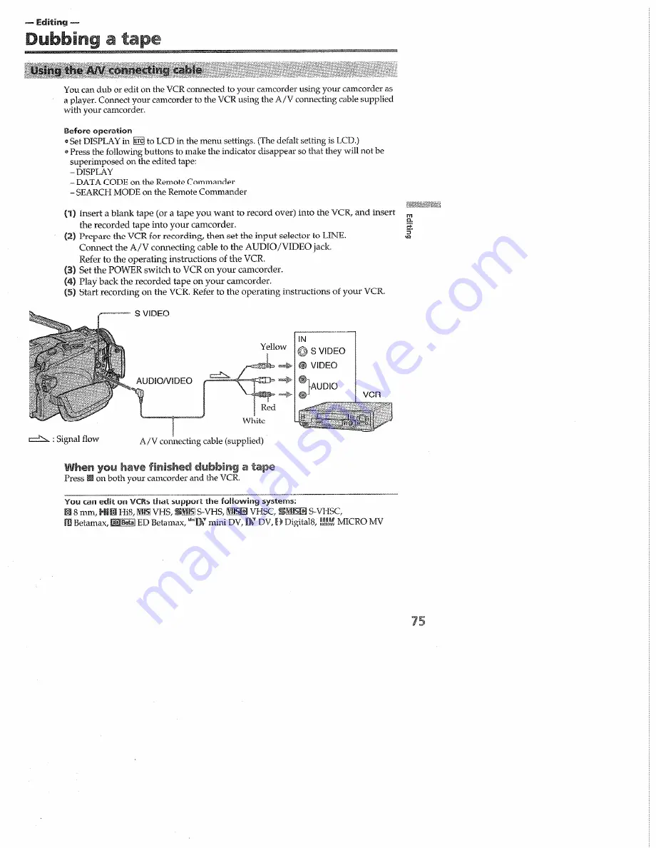 Sony DCR-TRV16, DCR-TRV18, DCR-TRV25, DCR-TRV27 Operating Instructions Manual Download Page 75