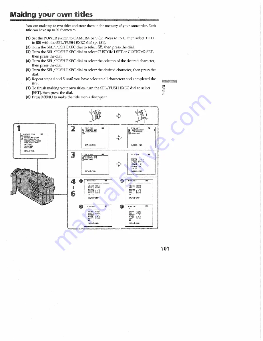 Sony DCR-TRV16, DCR-TRV18, DCR-TRV25, DCR-TRV27 Скачать руководство пользователя страница 101