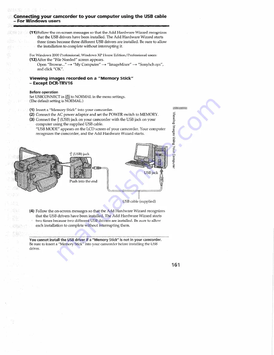 Sony DCR-TRV16, DCR-TRV18, DCR-TRV25, DCR-TRV27 Operating Instructions Manual Download Page 161