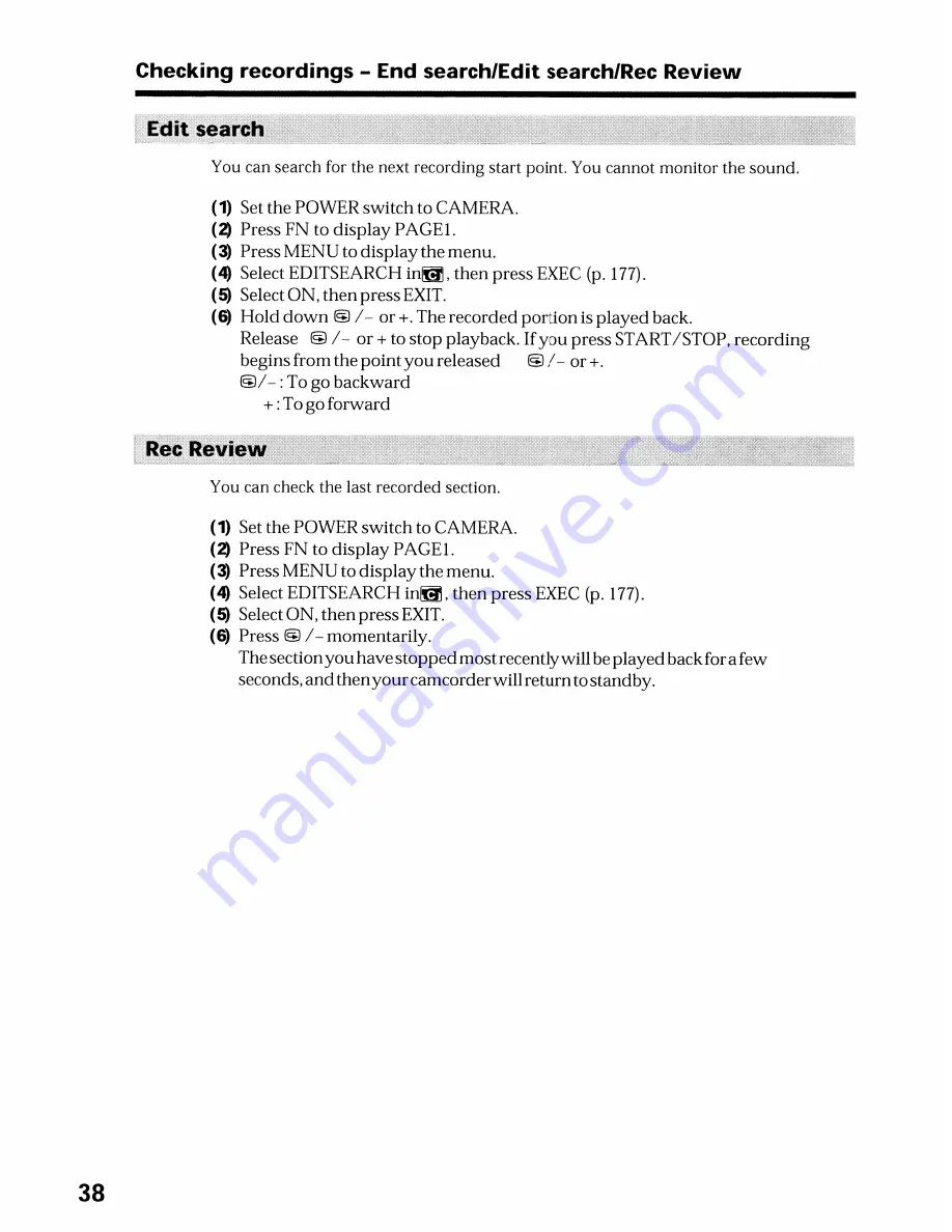 Sony DCR-TRV19 Manual de instrucciones / Manual de instrucoes Скачать руководство пользователя страница 38