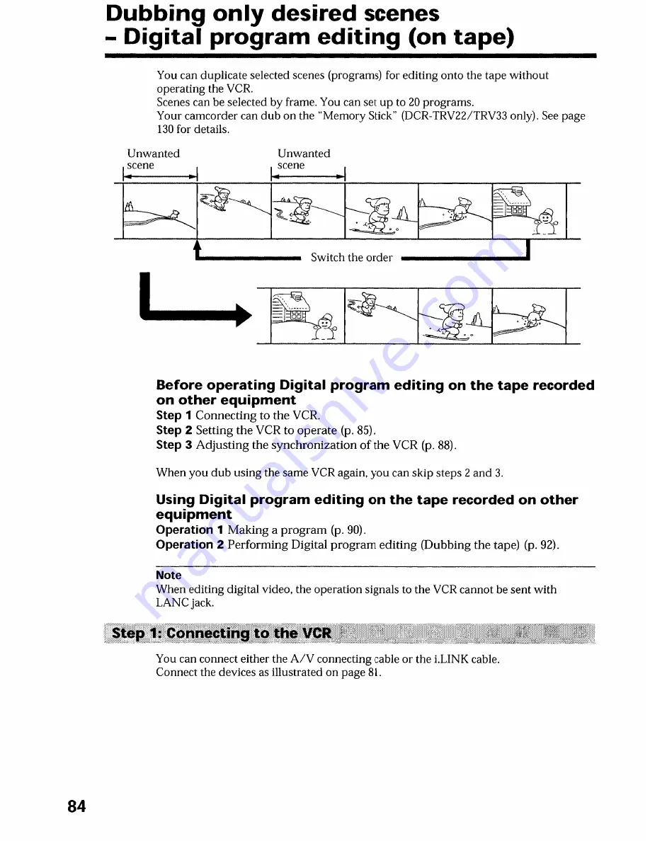 Sony DCR-TRV19 Manual de instrucciones / Manual de instrucoes Скачать руководство пользователя страница 84