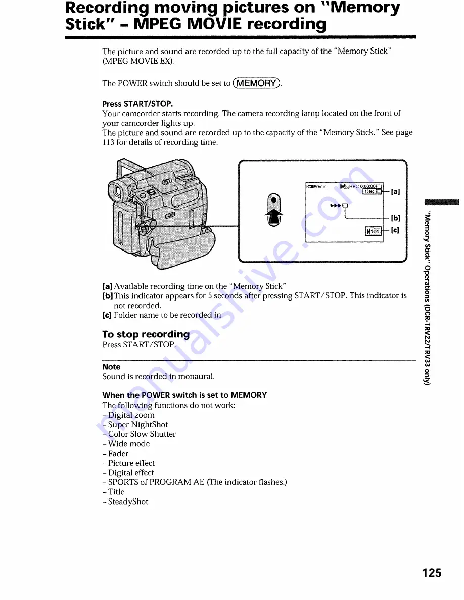 Sony DCR-TRV19 Manual de instrucciones / Manual de instrucoes Operating Instructions Manual Download Page 125