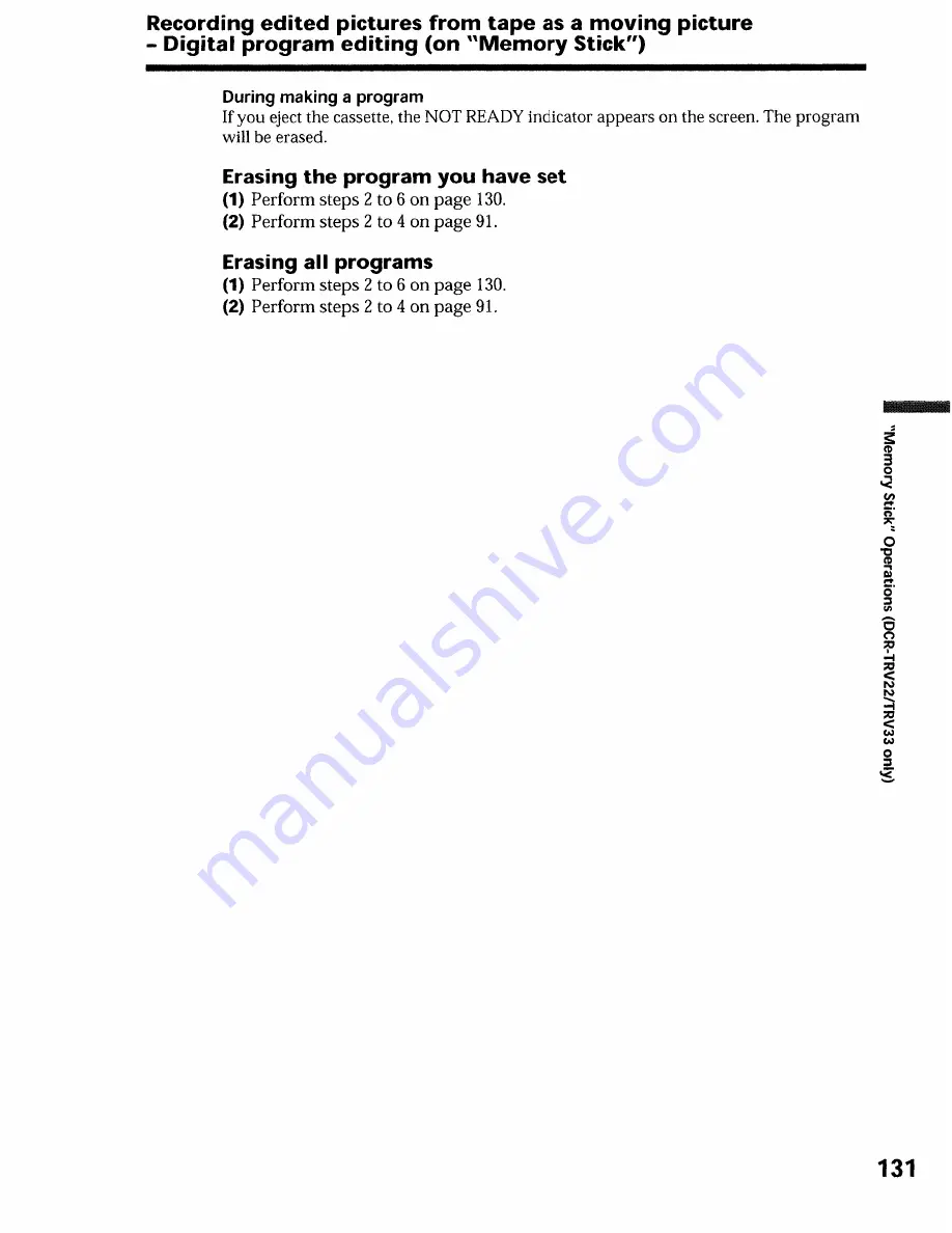 Sony DCR-TRV19 Manual de instrucciones / Manual de instrucoes Operating Instructions Manual Download Page 131