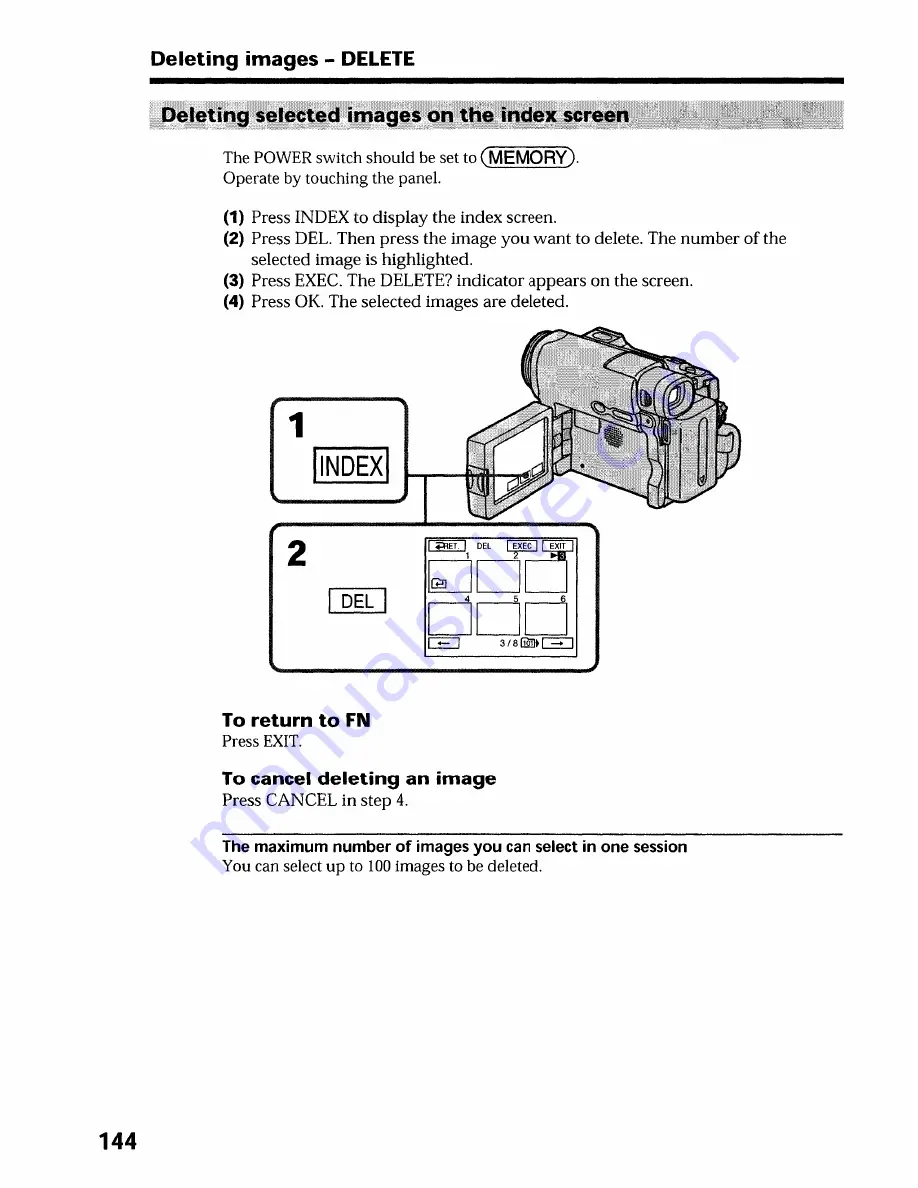 Sony DCR-TRV19 Manual de instrucciones / Manual de instrucoes Operating Instructions Manual Download Page 144