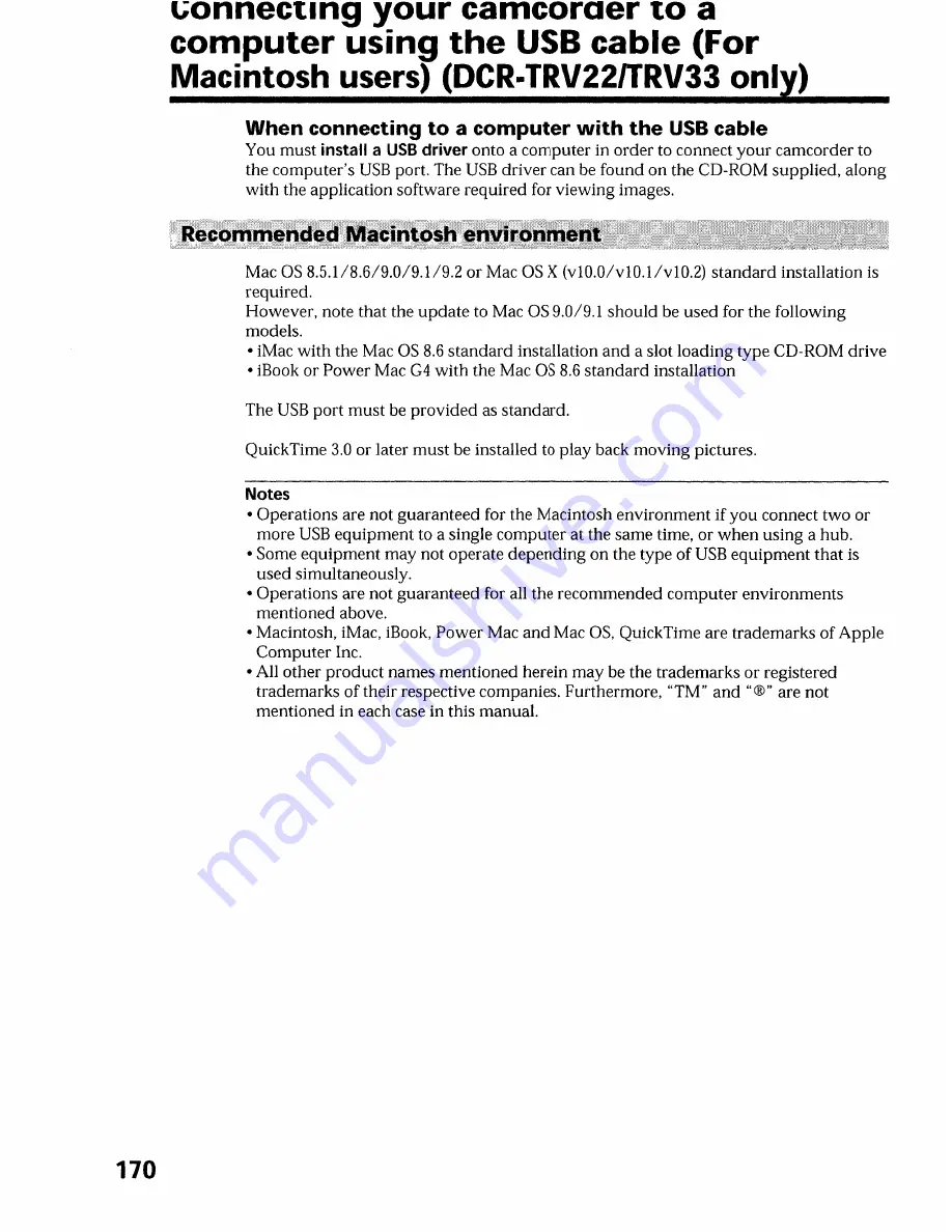 Sony DCR-TRV19 Manual de instrucciones / Manual de instrucoes Operating Instructions Manual Download Page 170