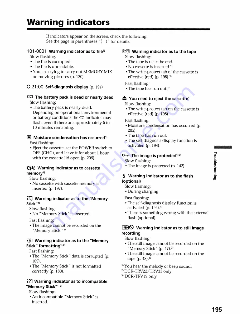 Sony DCR-TRV19 Manual de instrucciones / Manual de instrucoes Operating Instructions Manual Download Page 195