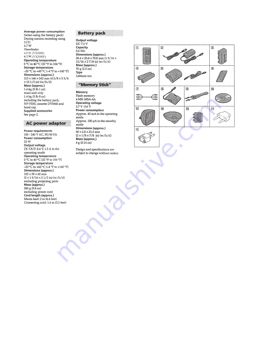 Sony DCR-VX2000E Service Manual Download Page 2