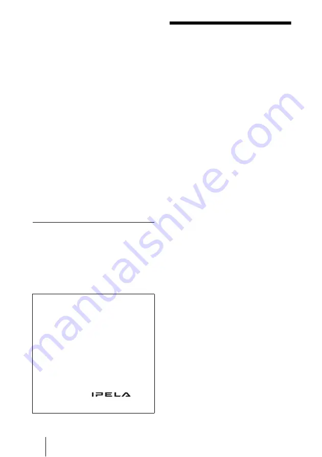 Sony DF70P Installation Manual Download Page 8