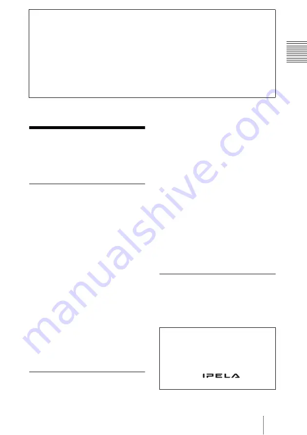 Sony DF70P Installation Manual Download Page 39