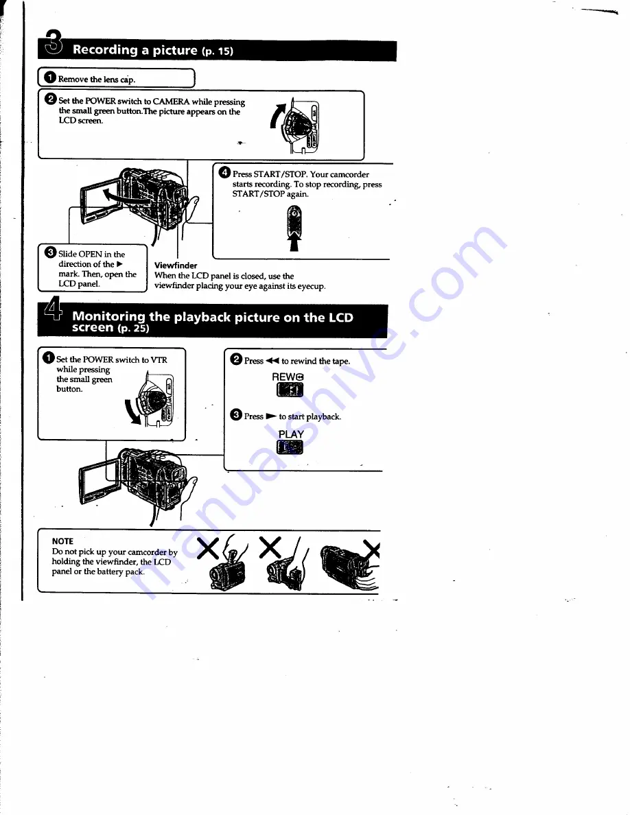 Sony Digital Handycam DCR-TRV10 Operating Instructions Manual Download Page 5