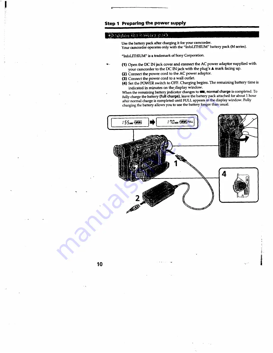 Sony Digital Handycam DCR-TRV10 Operating Instructions Manual Download Page 10