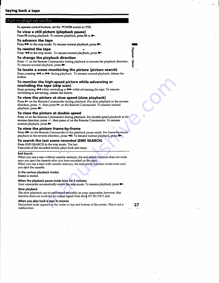 Sony Digital Handycam DCR-TRV10 Operating Instructions Manual Download Page 27