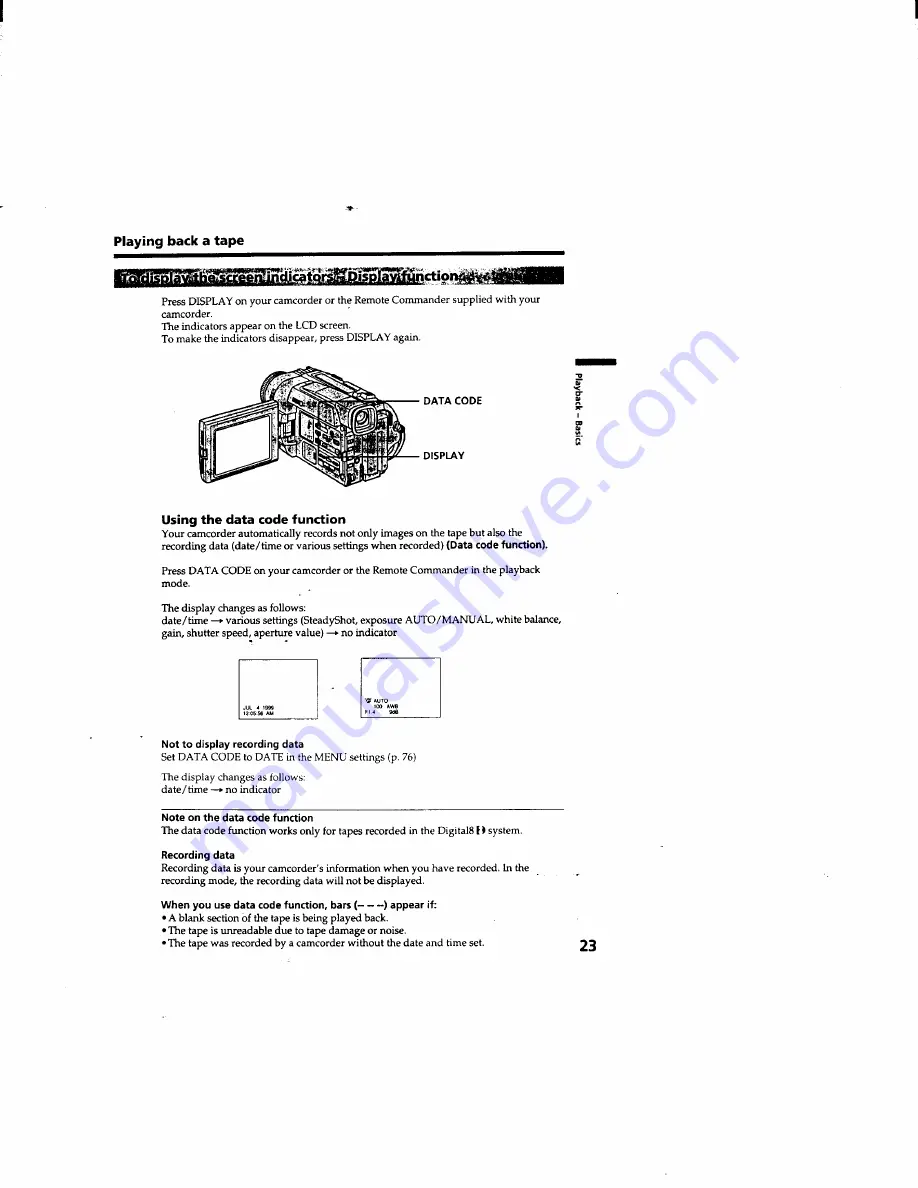 Sony Digital Handycam DCR-TRV510 Operating Instructions Manual Download Page 23