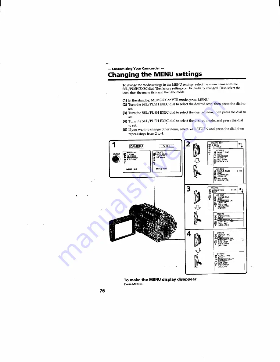 Sony Digital Handycam DCR-TRV510 Operating Instructions Manual Download Page 76