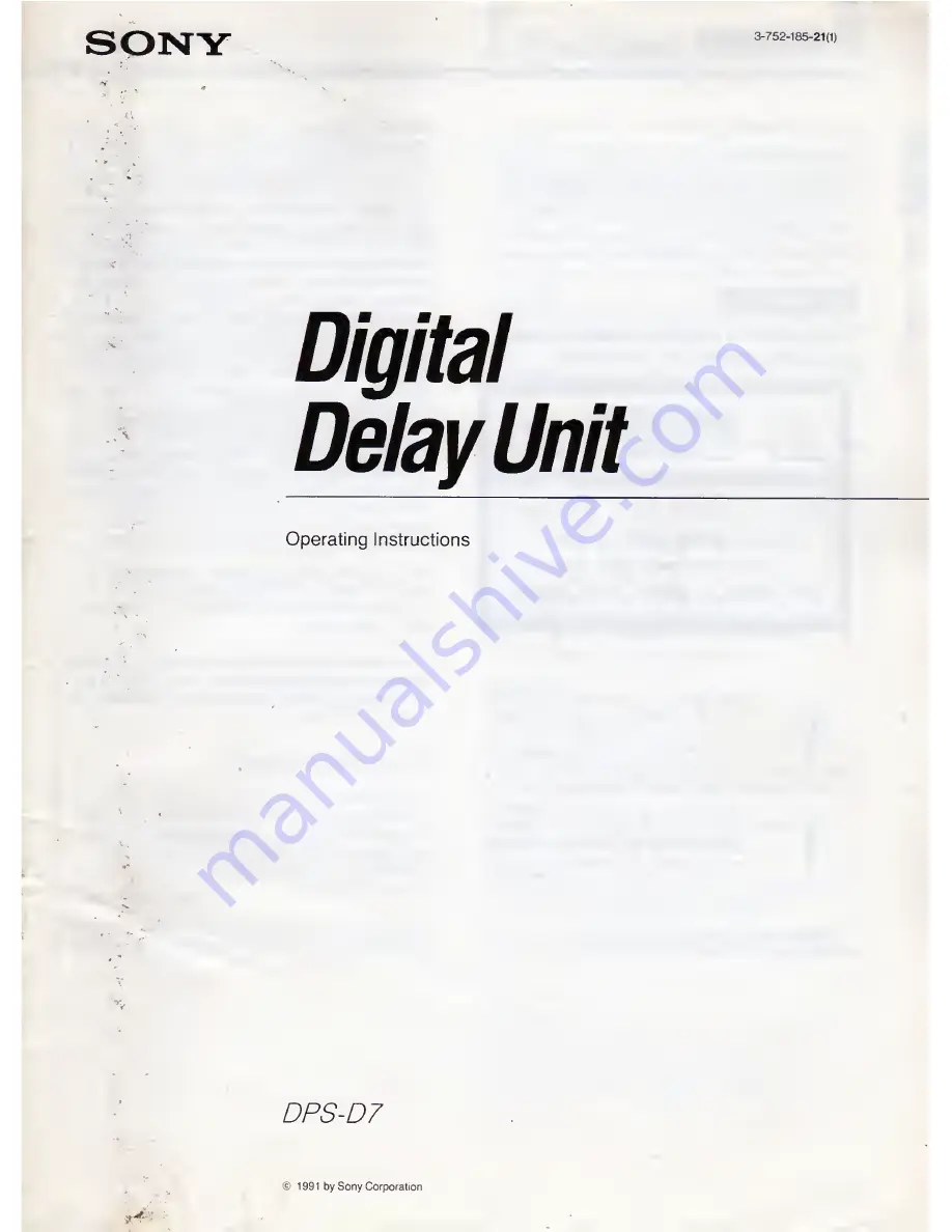 Sony DPS-D7 Operating Instructions Manual Download Page 1